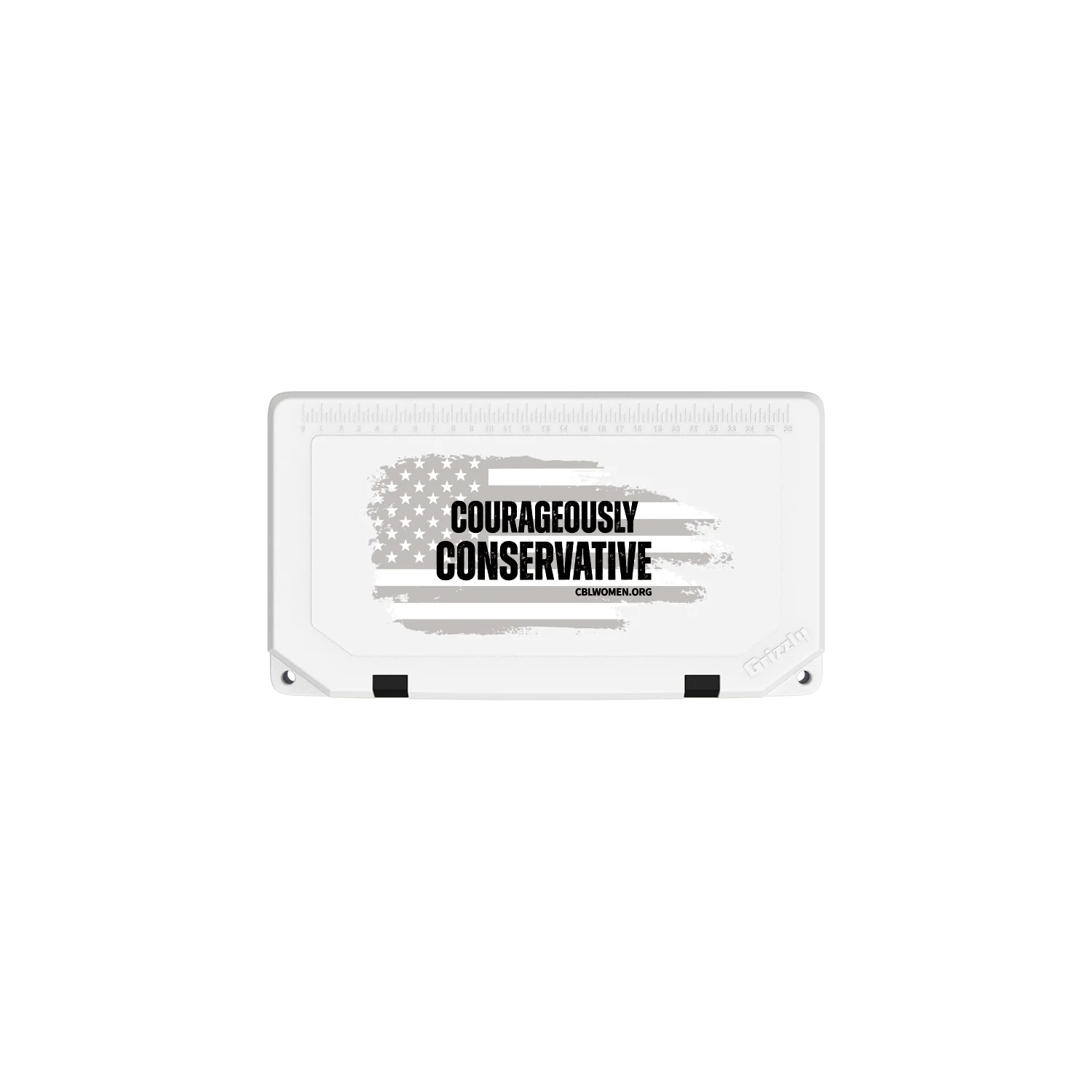 COURAGEOUSLY CONSERVATIVE FLAG - Grizzly 45 White - Image 2