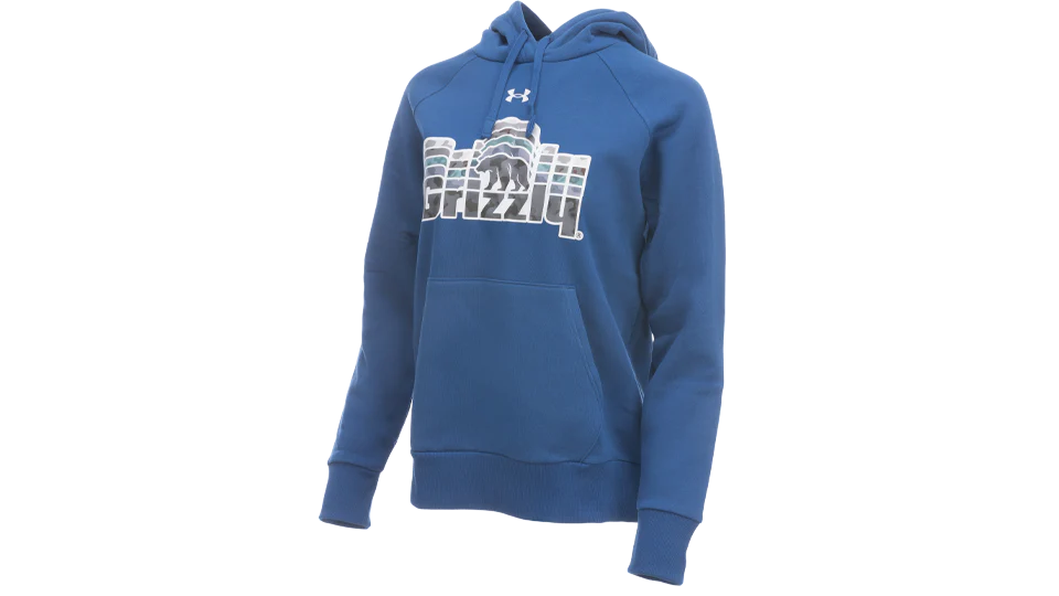 Grizzly Under Armour Women's Rival Fleece Hoodie - Blue - Image 3